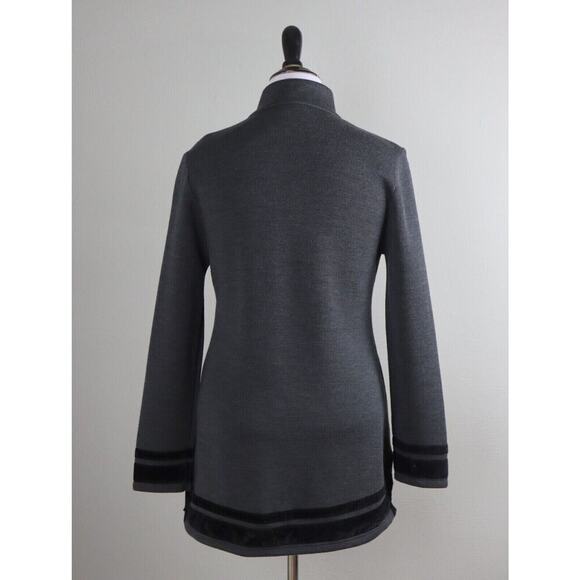 Soft Surroundings Womens XL Runway Pullover Velvet Trim Tunic Wool Sweater Knit - Picture 5 of 13
